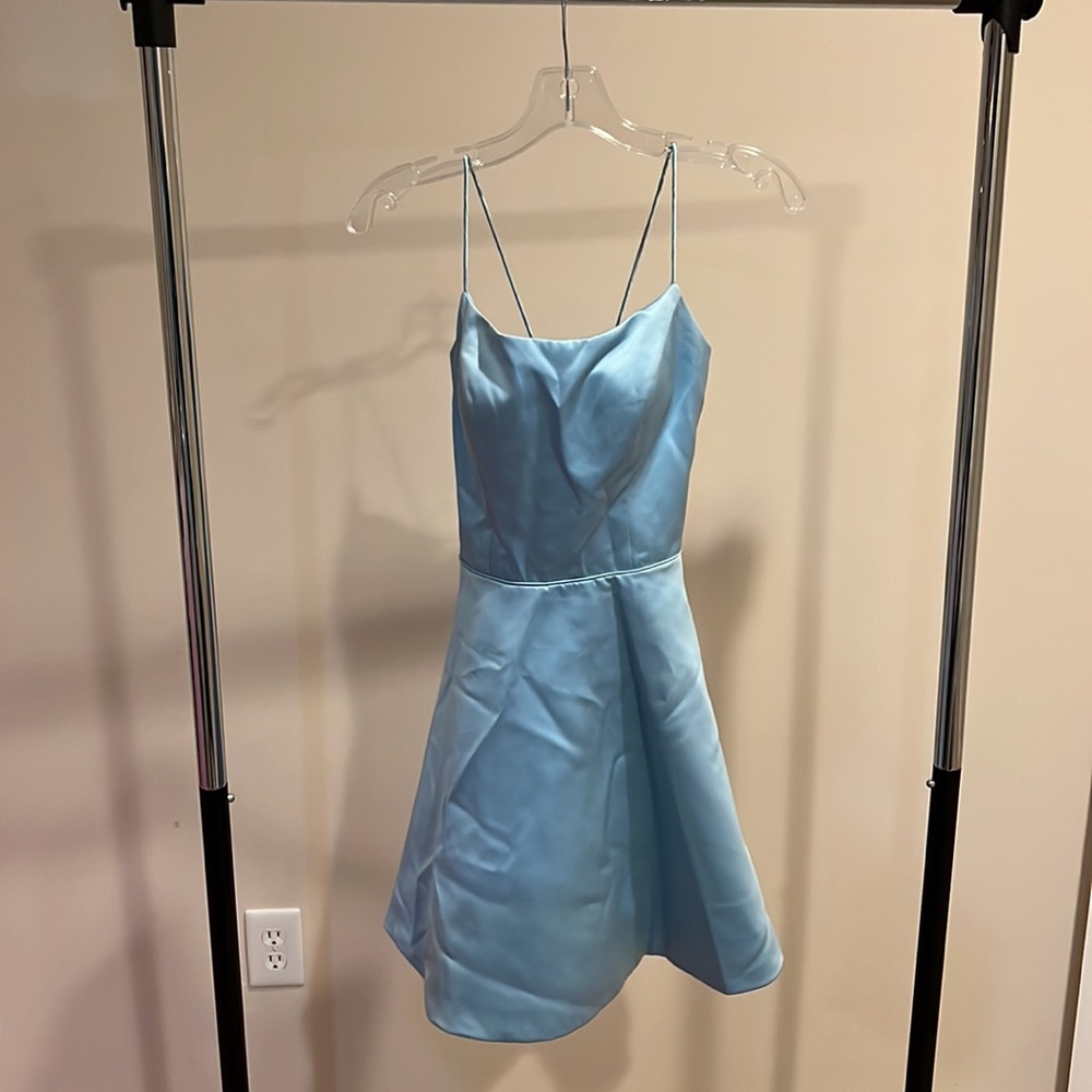 Sherri Hill Blue Mini Dress w/ Corset